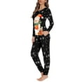 thumbnail image 2 of SCRAWLGOD Snowmen Women's Pajamas Long Sleeve Sleepwear Sets for Women Pjs Sets Shrit and Pants Crewneck Loungewear Sets Women Size L 2 Piece Pjs for Christmas, 2 of 6