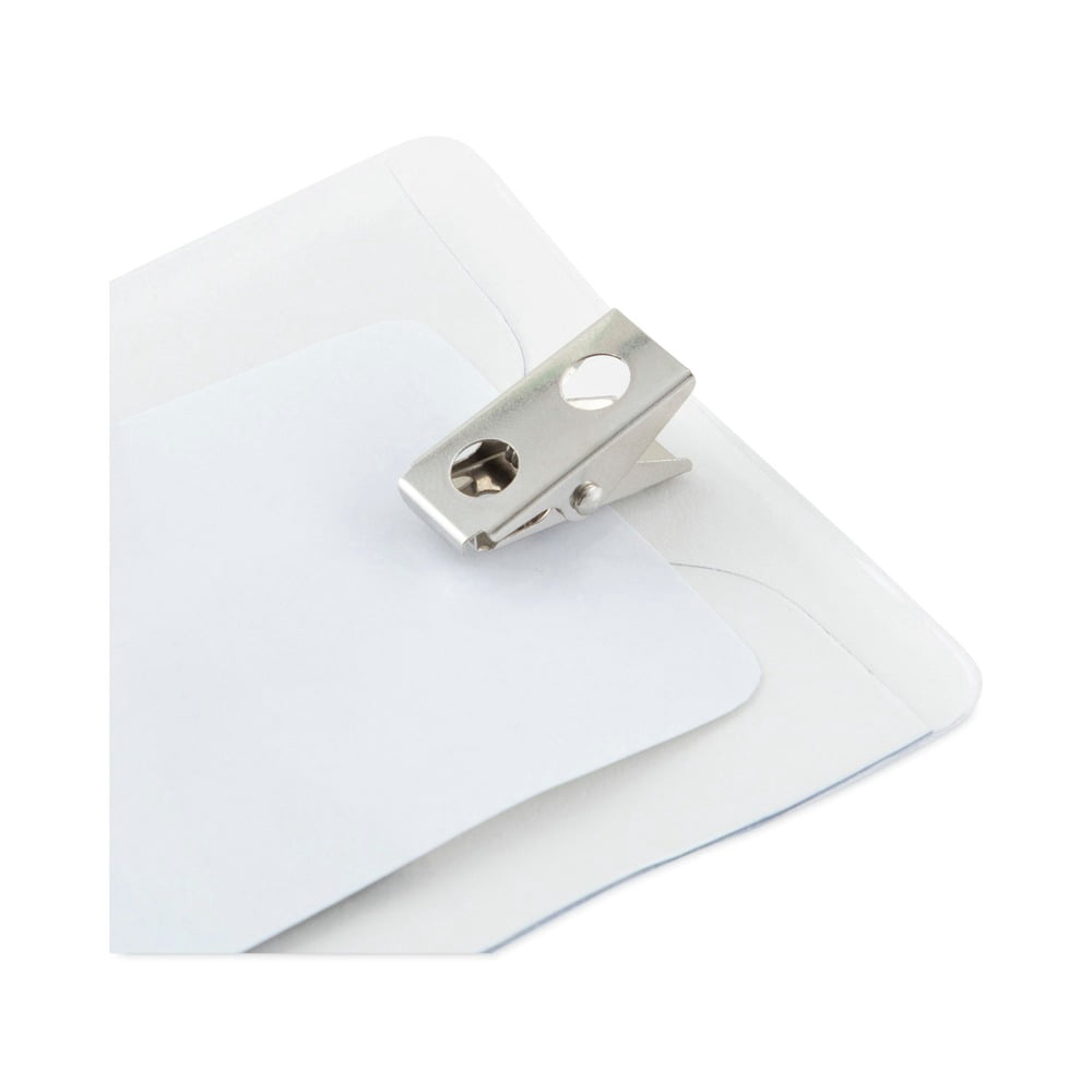 Advantus ID Badge Holder w/Clip, Vertical, 3w x 4h, Clear, 50/Pack