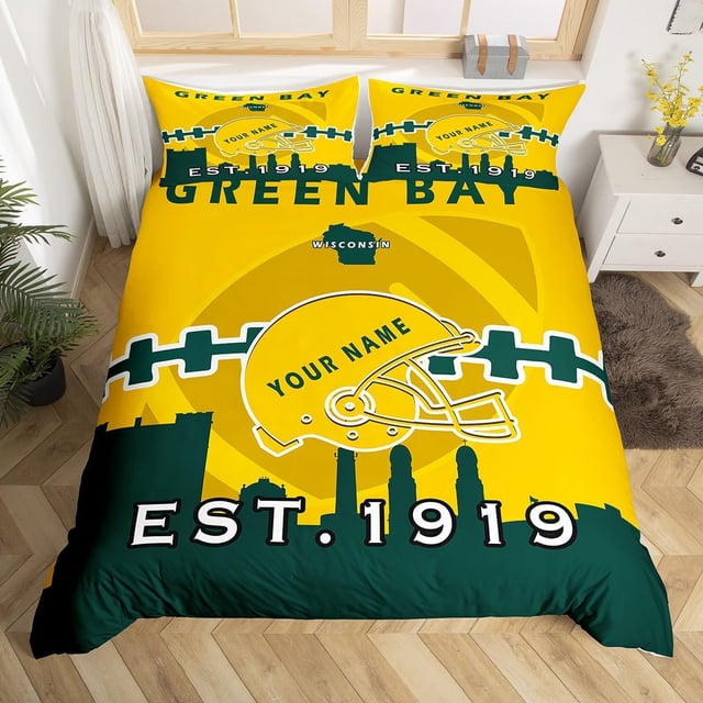 Funda Nórdica Fútbol Twin,Juego de Cama Fútbol Americano para Niños Amantes del Fútbol Americano