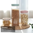 thumbnail image 1 of Raindrops 3Pcs Round Storage Container Plastic Airtight Containers Nordic Pink, 1 of 7