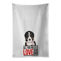 Carolines Treasures WDK3593WTKT 28 x 19 in. Unisex Bernese Mountain Dog Puppy No.1 White Dish Towels Kitchen Towel - Set of 2