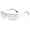 White, variant on Womens Sunglasses Rimless Y2K Style Metal Wrap Around Flame Cutout Design UV Protection Eyewear