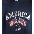 thumbnail image 2 of Embroidered America Flags Crewneck Sweatshirt, Embroidered USA Shirt, July 4th, Independence Red White Blue United States American, Election, 2 of 5