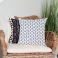 thumbnail image 4 of Block Print Throw Pillow Covers 20x20 Inch Set of 2 Vintage Blue Floral Boho Outdoor Spring Farmhouse Decorations Decorative Throw Pillows Cases for Home Bed Living Room Couch Décor, 4 of 6