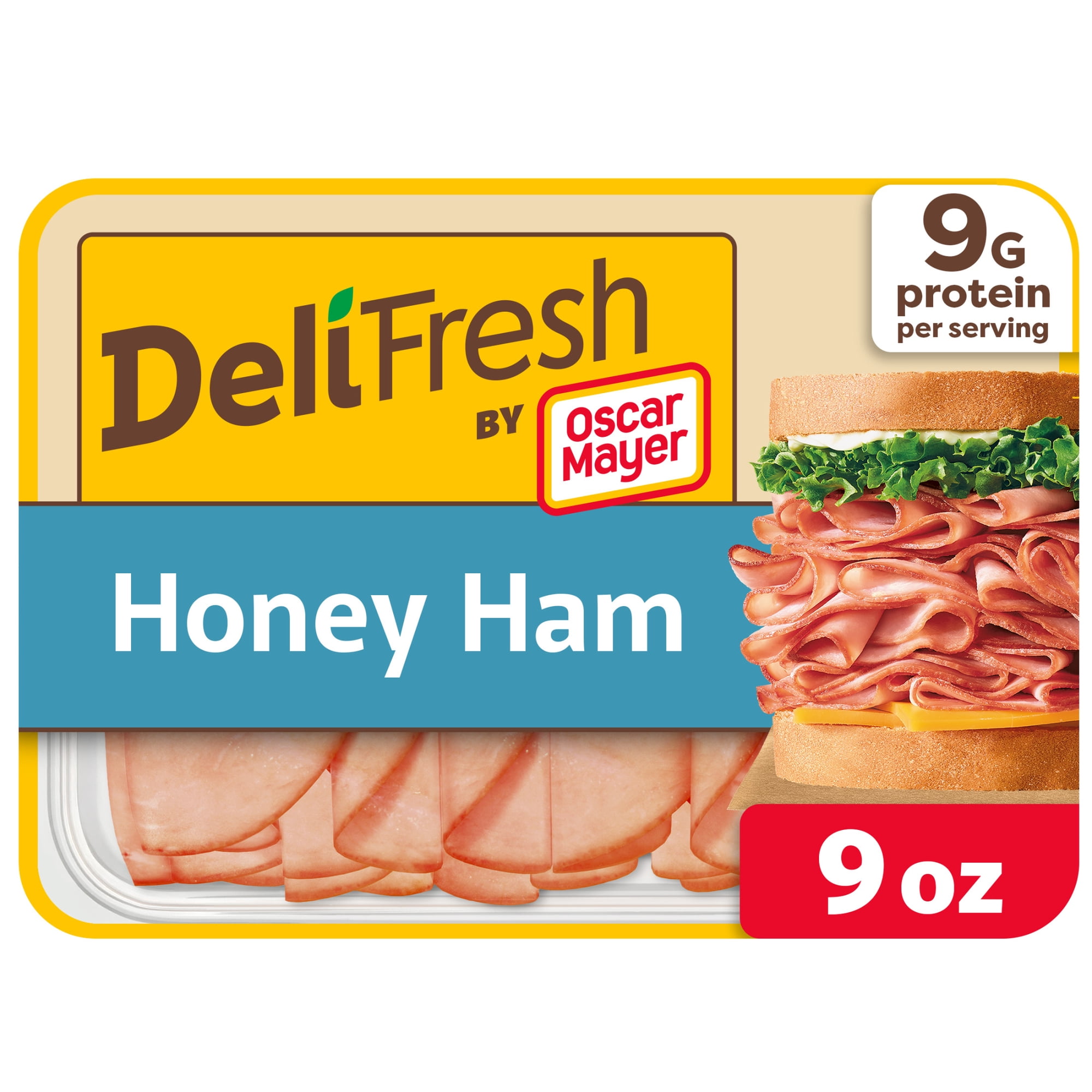 Oscar Mayer Deli Fresh Sliced Deli Meat, for Sandwiches and Easy Lunches, Honey Ham, No Artificial Preservatives, No Added Nitrates or Nitrites, 9 oz