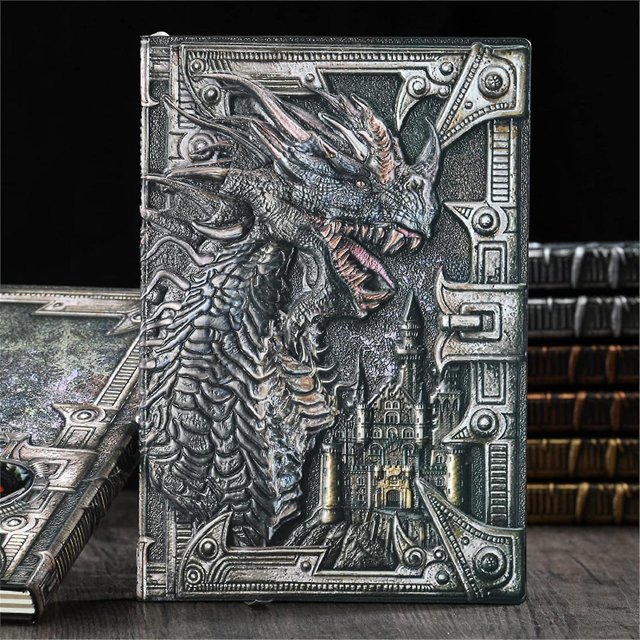Cuaderno De Escritura En Relieve De Dragón 3D, Diario Dnd De Tapa Dura, Bloc De Notas Diario Hecho A Mano, Diario De Viaje, Accesorios De RPG, Regalo Para Jugadores De Dm's&d&d