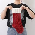 thumbnail image 4 of Christmas Stockings 18 Inches Classic Cable Knitted Socks Fireplace Hanging Stockings Family Holiday Party Xmas Decoration Sock 1 PC Dark Red One Size, 4 of 8