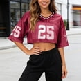 thumbnail image 2 of Women's Tops T-Shirts Street Short Sleeve Cute Sports Loose Fit Crew Neck Going Out Shirts, 2 of 5