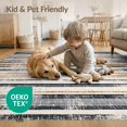 thumbnail image 4 of ODIKA 3'x5' Washable Area Rug Striped Vintage Door Faded Lines Border Stripe Doormat for Hallway, Laundry Room, Non-Slip, Flatweave, Easy Care, 4 of 7