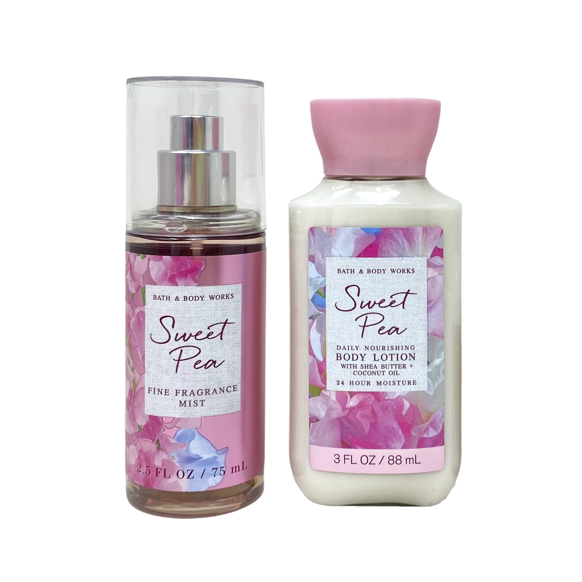 Bath & Body Works Sweet Pea - Travel Size Fine Fragrance Mist and Daily Nourishing Body Lotion