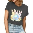 thumbnail image 2 of Ounisa T-Shirts à Manches Courtes pour Femmes Col Rond Imprimé Lapin de Pâques Tissu Doux Coupe Ample Printemps Été 2026 Mode Décontractée Quotidienne Confortable Tendance Basique Hauts P-2TG, 2 of 5