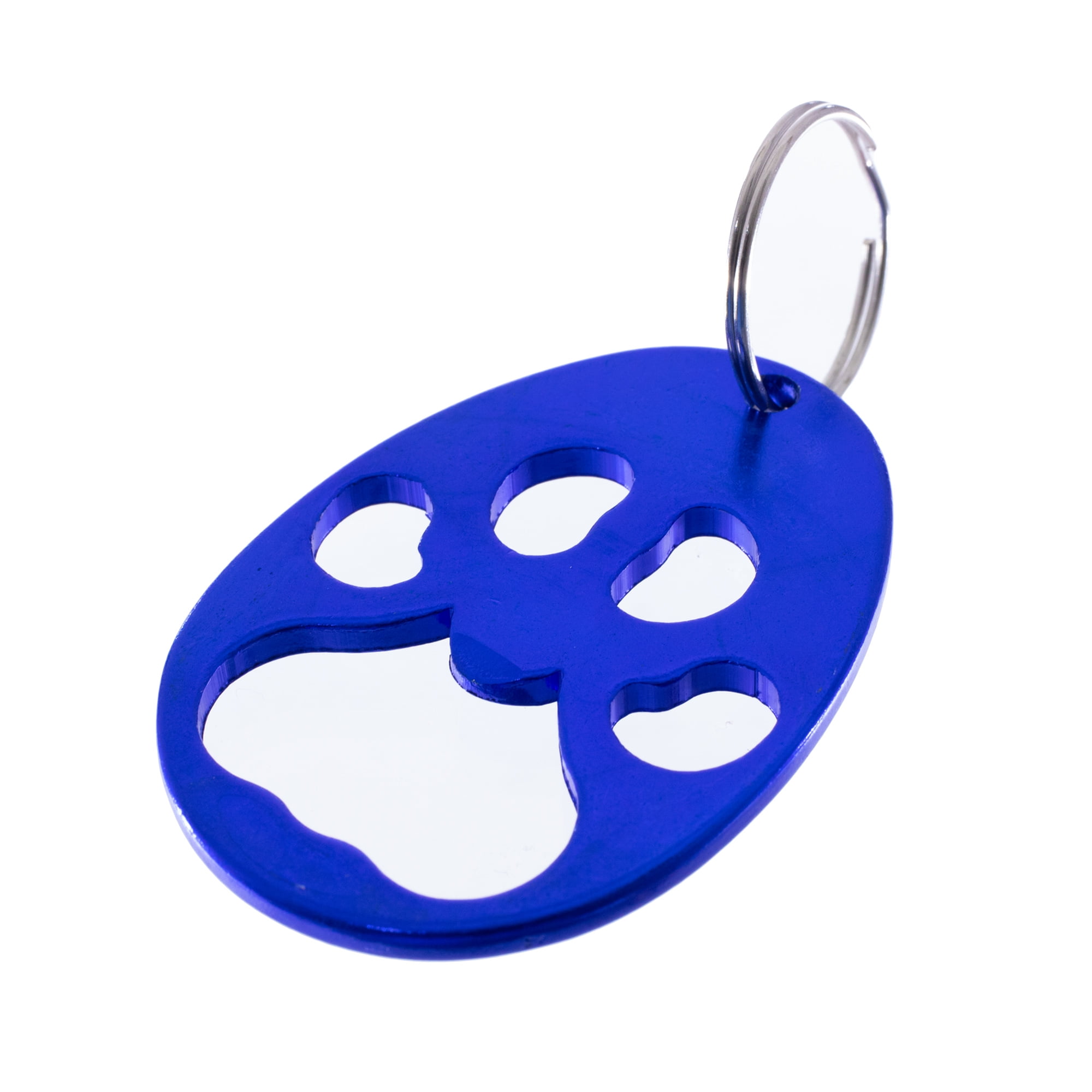 West Coast Paracord Paw Print Key Chain & Bottle Opener with Silver Split Key Ring - Many Colors and Pack Sizes Available
