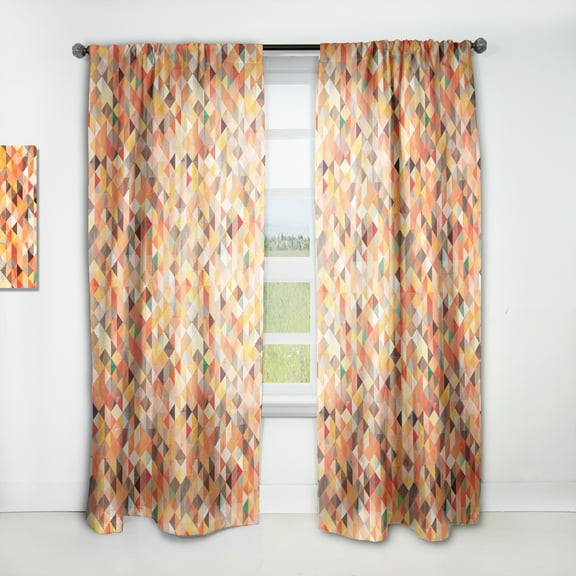 Designart 'Triangular Shapes Colourfields XXVII' Traditional Curtain Panel