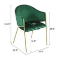 thumbnail image 3 of GDF Studio Modern Velvet Upholstered Dining Chairs with Metal Frame, Emerald + Gold, Set of 2, 3 of 6