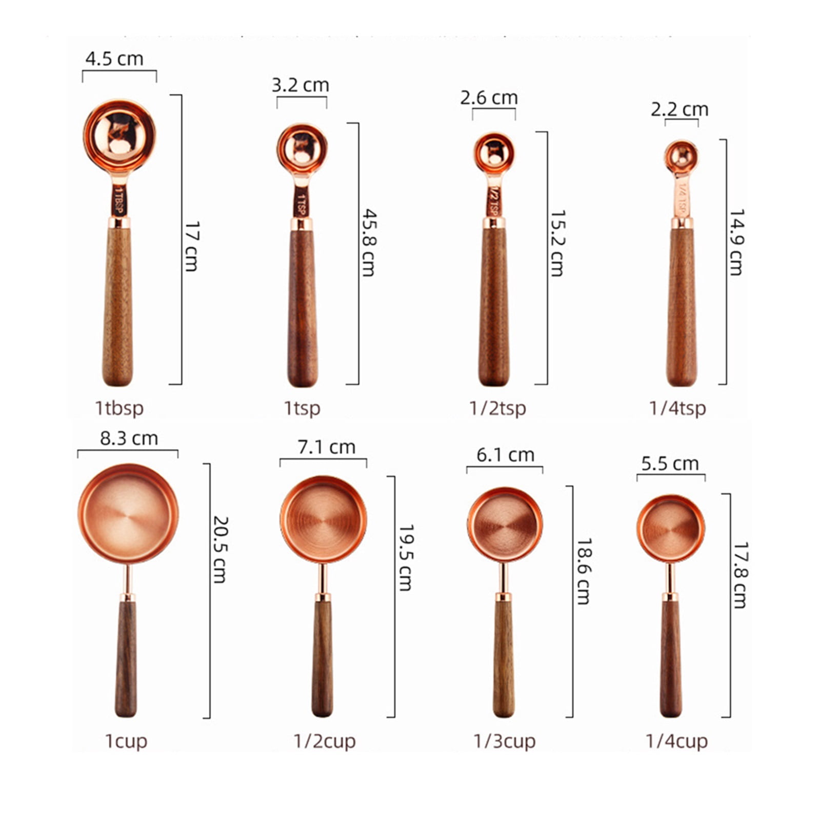 Stainless Steel Measuring Cups And Spoons Set With Walnut Handle For D —  CHIMIYA