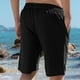 thumbnail image 5 of Pantalones Cortos de Cintura Elástica para Hombre con Bolsillos, Color Sólido, Cordón de Cintura Elástica Casual Y Bolsillos Pantalones Cortos para Hombres Verano Casual, 5 of 6