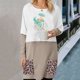 thumbnail image 2 of Moda mujer casual impreso cuello redondo manga larga otoño blusa pullver tops Pompotops FGAJ8808, 2 of 8