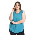 thumbnail image 1 of Blusa sin manga con detalle metalico Roman Fashion /Tallas Extras, 8006 (Azul claro) azul 42, 1 of 5