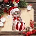 thumbnail image 4 of Mikhai Clearance 2Pcs Christmas Cat Ornament for Tree,3.1 Inch Xmas Cute Cartoon Kitty with Santa Hat and Ball Pendant Small Animal Decorative for Holidays Home Party Car Window Decor (Cat), 4 of 8