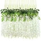 thumbnail image 1 of Guirnalda de Flores Artificiales Violetas para Colgar En La Pared | Orquídeas de Seda Realistas | Decoración Floral de Tela Reutilizable | Decoración para Bodas, Dormitorios, Salas de Estar, Oficinas, 1 of 1
