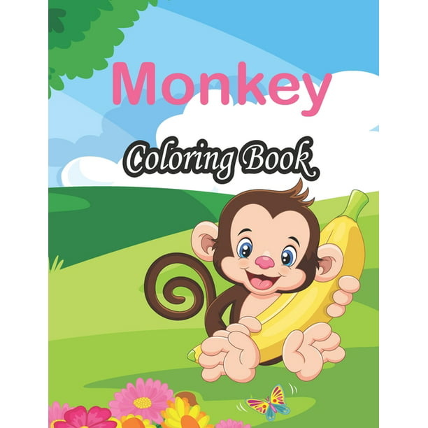 Monkey Coloring Book : funny coloring pages, monkeys jungle animal book  (Paperback) 