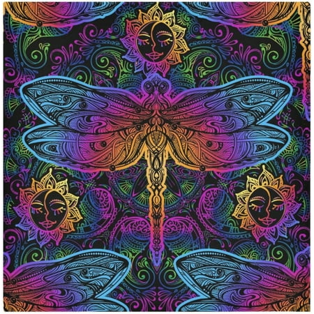

BESTKITTY Cloth Napkins Dinner Napkins Washable Polyester Soft Reusable Table Napkins for Home Xmas Holiday Party Wedding 20 x 20 in 1 PCSIndian Paisley Dragonfly