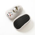thumbnail image 2 of Zwiiyzr Baby Non Slip Grip Socks Barefoot Shoes Toddler Boys Girls Solid Color Cartoon Dog Keep Warm Fleece Kids Soft Indoor Toddler for 0-24 Months Gray, 2 of 5