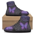 thumbnail image 7 of POLERO Women's Purple Butterfly Mandala Floral High Top Walk Shoes Lace-up Walking Shoes Comfortable Basketball Sneaker Trainers Running Tennis Work Barefoot Sneakers for Women Men Teens, 7 of 7