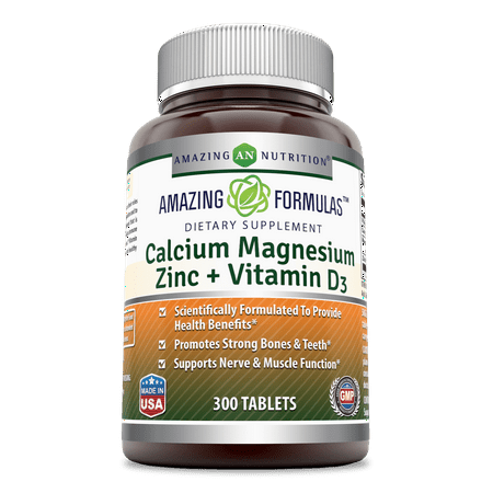 Amazing Formulas Calcium Magnesium Zinc 300 Vitamin D3 (Best Type Of Zinc Supplement For Acne)