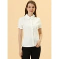 thumbnail image 3 of DARING DIVA Women's Cotton Frilled Peter Pan Collar Blouse XS White, 3 of 6