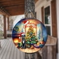 thumbnail image 3 of Merry Christmas Great Dane Santa Hat Xmas Tree Winter Holiday Round Wood Sign Danes Dog Lover Gifts Hanging Wall Home Decor - 01013, 3 of 5