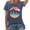 Blue, variant on Crew Neck T Shirts For Women Tree Graphics Print Fashion Short Sleeve Loose Fit Women Tops
