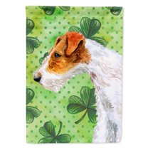 Carolines Treasures BB9824GF Fox Terrier St Patricks Flag Garden Size  Small multicolor