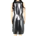 thumbnail image 2 of I.N.C Womens Ruched Foil Wrap Dress, Metallic, 10, 2 of 3