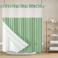 thumbnail image 6 of No Hook Shower Curtain and Liner Set, Green Striped Washable Fabric Shower Curtains for Bathroom, Bathtub, Farmhouse Stripes Modern Vintage Waterproof Bathroom Curtains 72W x 78H, 6 of 8