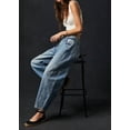 thumbnail image 4 of Women's Baggy Boyfriend Jeans Vintage Wide Leg Mid Rise Barrel Denim Ankle Pants, 4 of 8