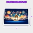 thumbnail image 5 of Happy New Year with Basset Hound Fireworks Holiday Xmas Winter 2025 7x5in Folded Greeting Card Bassets Dog Breed Lovers Gifts Idea Single Note Card with Envelope - 00025, 5 of 5