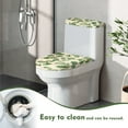 thumbnail image 4 of FORUDESIGNS Eucalyptus Leaves Print Toilet Lid Cover Toilet Tank Cover 2 Pcs, Machine Washable Seat Covers, Prevents Dust, Fits Most Round, Elongated and Oblong Lids, Accessories Decor, 4 of 8