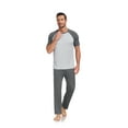thumbnail image 5 of ANLIQI Men's Pajama Sets Short Sleeve Top & Pant Soft Bamboo Rayon Pjs Set Lounge Sleepwear for Men (Dark Grey M), 5 of 8