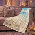 thumbnail image 6 of Serene Coastal Beach Scene Seashells, Peaceful Coastal Landscape Scene, Warm Flannel Blanket for Beach House and Living Room, Beach Lovers Housewarming Gift, Coastal Home Decor, 6 of 9