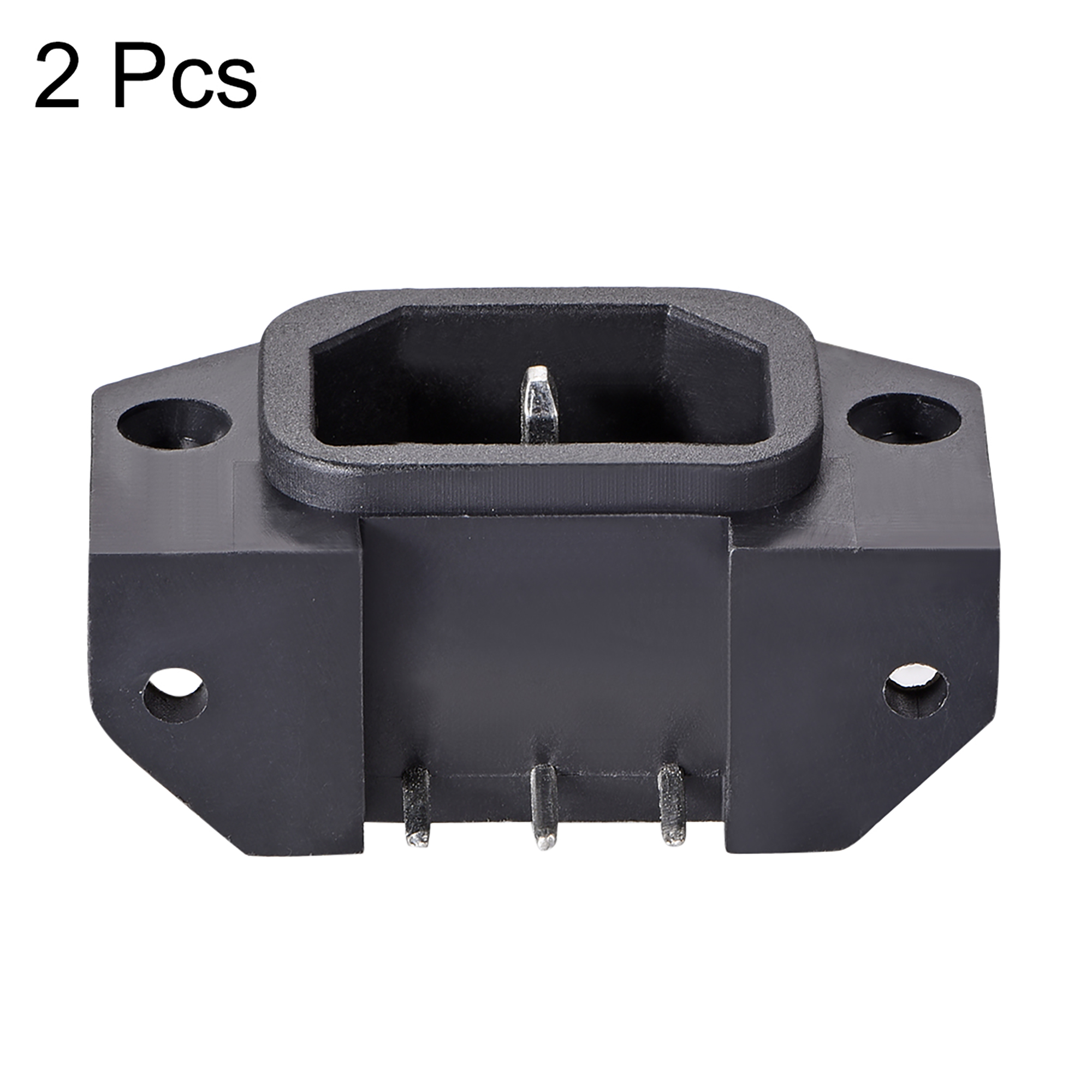 Uxcell AC 250V 10A IEC320 C14 Inlet Power Socket With Cover - 3-Pin, Black, 1 Set