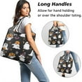 thumbnail image 2 of 5 Pack Foldable Shopping Bag,Black Halloween Ghosts and Pumpkins Reusable Grocery Bags with Pockets,Large Reusable Tote Bags with Handles Waterproof & Lightweight, 2 of 6