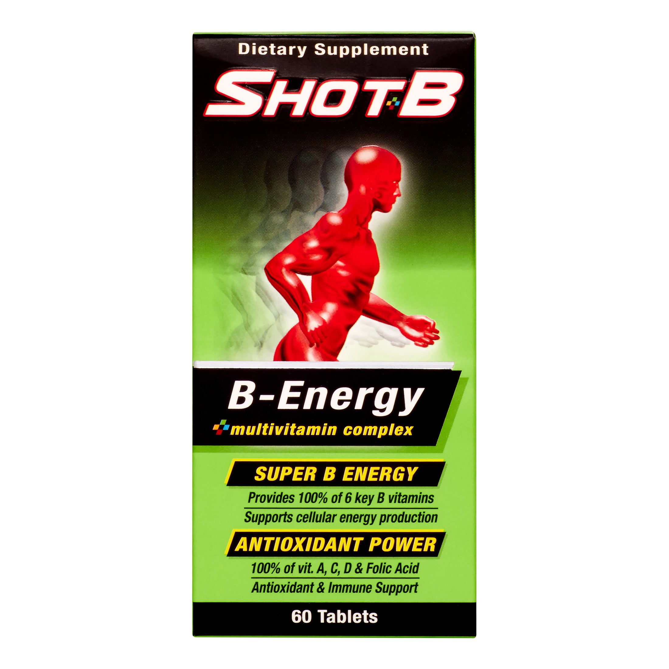 Shot B Energy Multivitamin Complex Dietary Supplement 60 CT