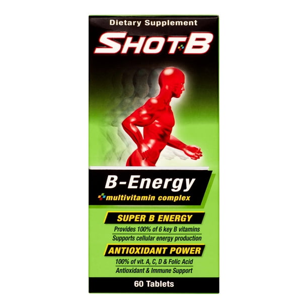 Shot B Energy Multivitamin Complex Dietary Supplement 60 CT Walmart