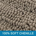 thumbnail image 3 of Bath Rugs for Bathroom Non Slip Bath Mats Extra Thick Chenille Striped Rug 20" x 32" Absorbent Non Skid Fluffy Soft Shaggy Washable Dry Fast Plush Mat for Indoor, Bath Room, Tub - Taupe, 3 of 6