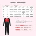 thumbnail image 7 of DPOIS Kids Girls Shiny Rhinestone Long Sleeve Full Body Unitard Jumpsuit Red 12, 7 of 7