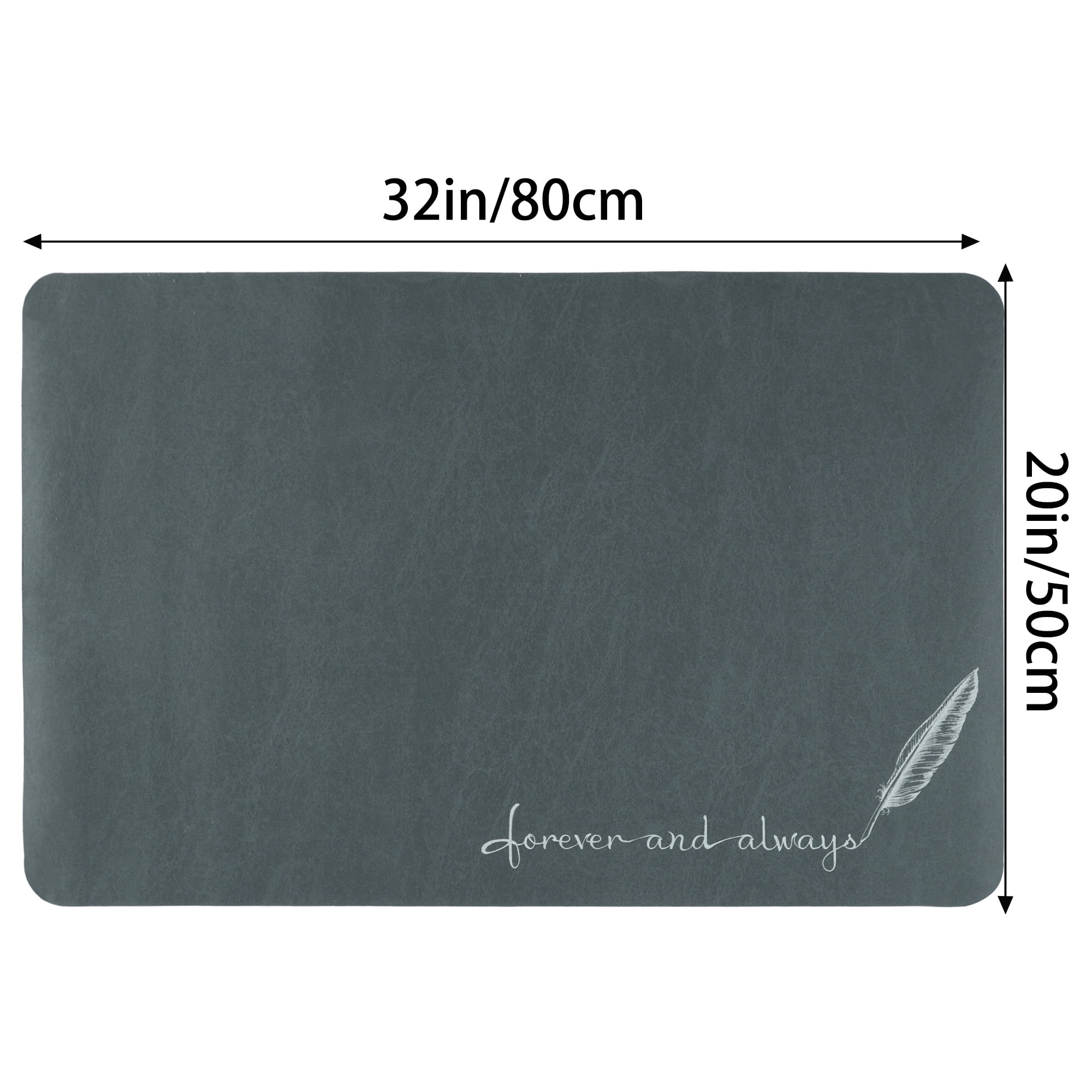 Unique Bargains Absorbent Bath Mat Non-Slip Floor Rug for Bathroom Kitchen Shower Sink Navy Blue Feather-3 20"x32"