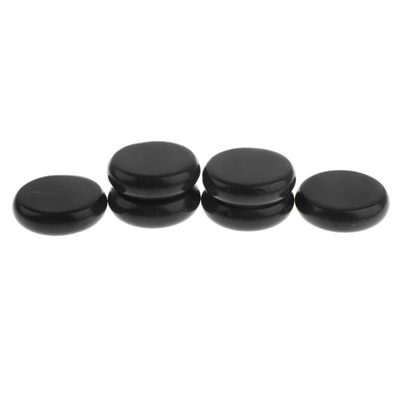 Xuanheng 6 Pieces Massage Stone - Black Basalt Stone for SPA Hot & Cold Stones - 6 x 6cm