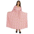 thumbnail image 3 of Moomaya Women Long Maxi Cover Up Printed Kimono Sleeve Night Dress Maxi Kaftan Gown Sleepwear, 3 of 7