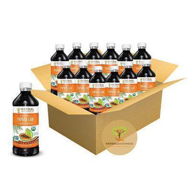 Papaya Leaf Extract Liquid Organic 16oz Blood, Digestion & Immunity